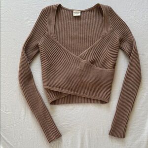 Abercrombie & Fitch Women's LuxeLoft Slim Wrap Cropped Sweater